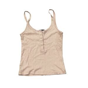 Brandy Melville Pink Henley Tank Top Size Small